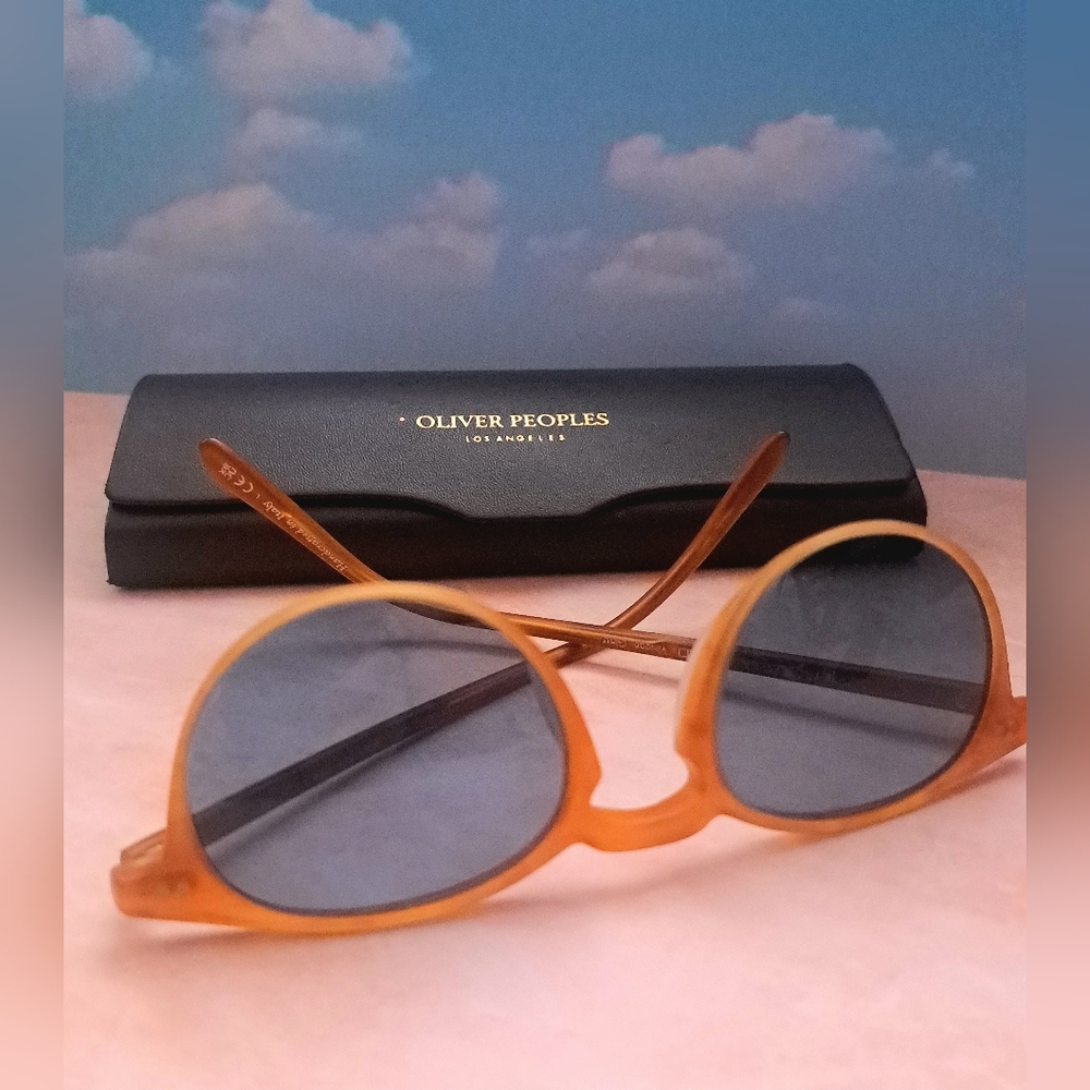Oliver Peoples Riley Sun – Honey Amber Blue Glass Lenses - Picture 4 of 16